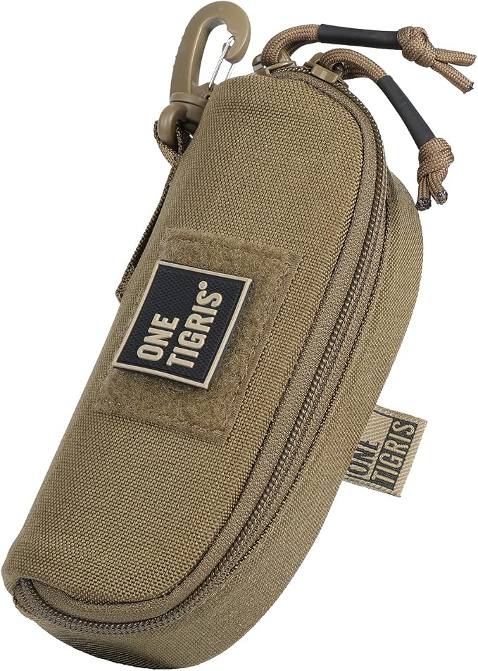 ONETIGRIS Tactical Hard Shell Eyeglasses Case Molle Zipper Sunglasses Pouch Shockproof Crush Resistant for Outdoor Activities