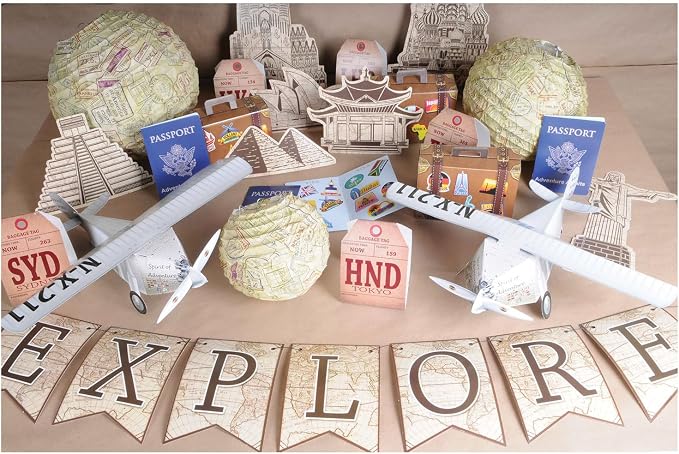 Beistle Around the World Passports – 12 Pack, Travel Passport Booklets | International Party Decorations, Vacation Celebration Accessories, Destination Event Supplies, Photo Booth Props, 3½" x 5"