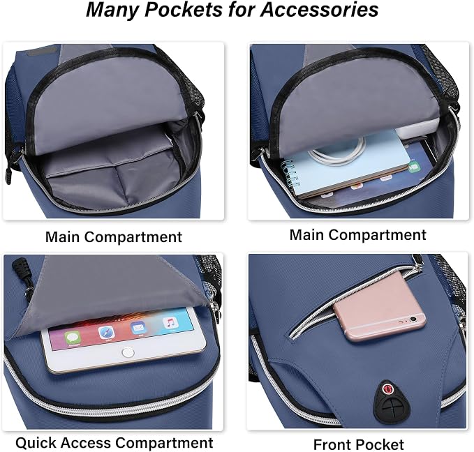 MOSISO Small Sling Bag for Men, Crossbody Shoulder Chest Daypack Bag | Sling Backpack for Casual Travel Hiking