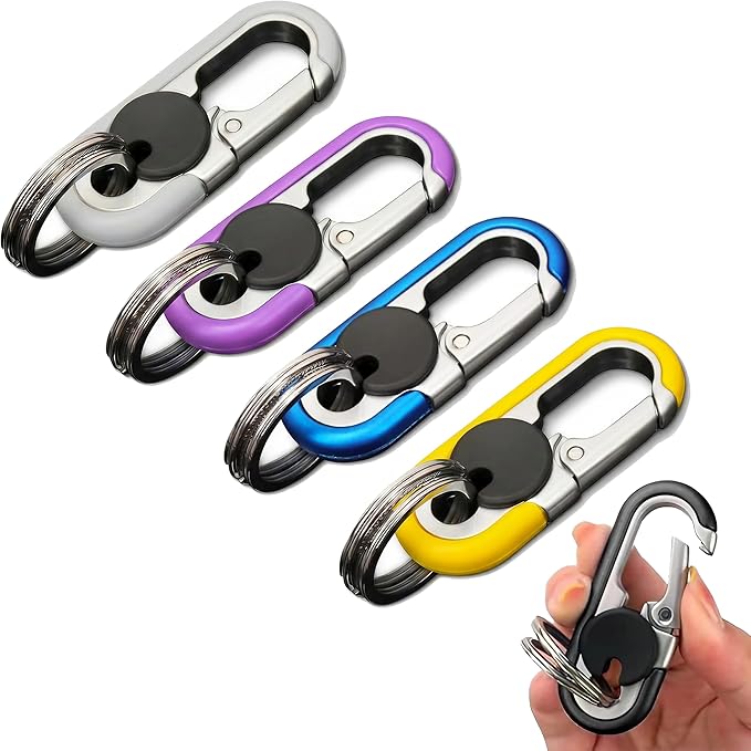 CHRIS GOOD Men's Car Key Chain 3pcs, Personalized Creative Stainless Steel Car Keychain for Men Black