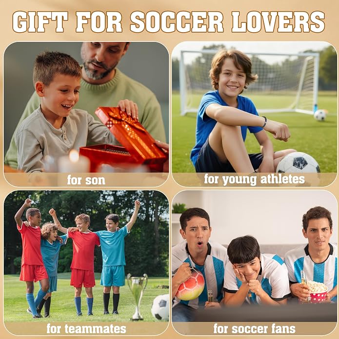 PEALICIOUS Soccer Gifts for Boys Sport Jewelry for Son and Dad | Golf Gifts for Golfers with Natural Stone, Hockey Baseball Bracelet for Boys, Men Soccer Golf Stuff for Team Hockey Bracelet