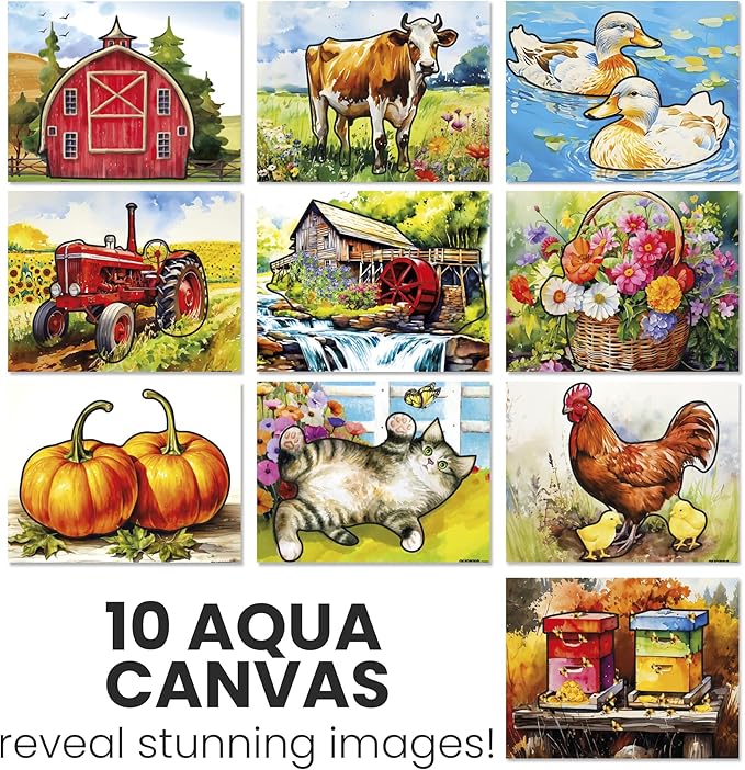 QUOKKA Water Painting Dementia Activities for Seniors - Farm Memories - Alzheimers Products for Elderly - Activities for People with Dementia - Crafts for Seniors