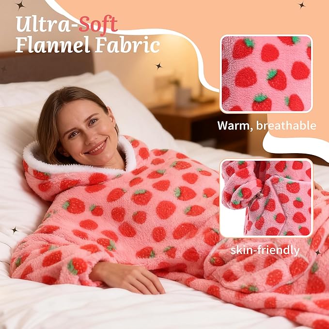 Blanket Hoodie, Long Hooded Blanket Sweatshirt as Birthday Gifts for Women Men, Long Wearable Blanket for Women Men.
