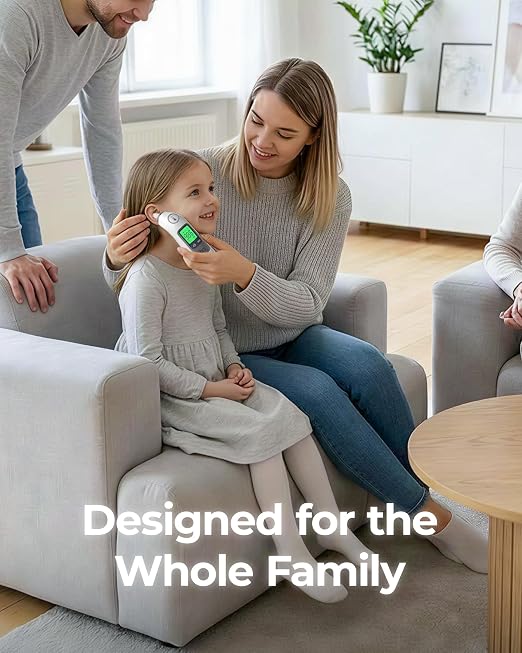 femometer Digital Ear Thermometer for Adults and Kids, with Storage Case | Highly Accurate, 1s Fast Reading, Silent Mode, 30 Memory Recall, 3-Color Fever Alarm, 21 Disposable Probe Covers