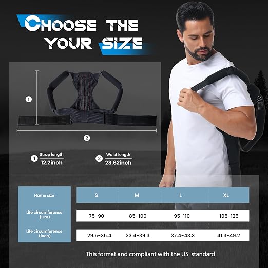 Posture Corrector for Men and Women, Adjustable Back Brace for Back, Neck and Shoulder Pain Relief, Back Support for Posture Improving Scoliosis, Hunchback, Hump, Thoracic, Spine Corrector (Large)