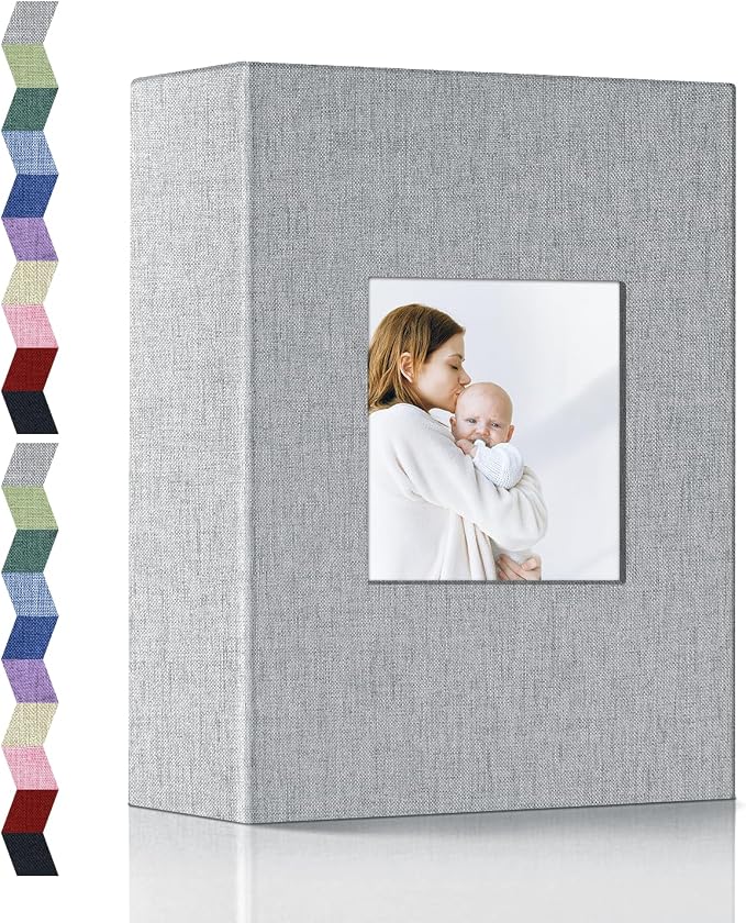 popotop Photo Album 4x6-100 Photos Photo Books with 100 Vertical Pockets,Linen Cover Albums for Family Wedding Anniversary Baby Vacation Pictures