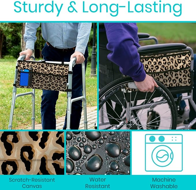 Vive Walker Bag - Accessories Wheelchair Basket Pouch (Water Resistant) - Seniors Caddy Accessory Attachment for Folding, Rolling Walkers - Carry Storage Carrier Tote - Lightweight, Universal Size