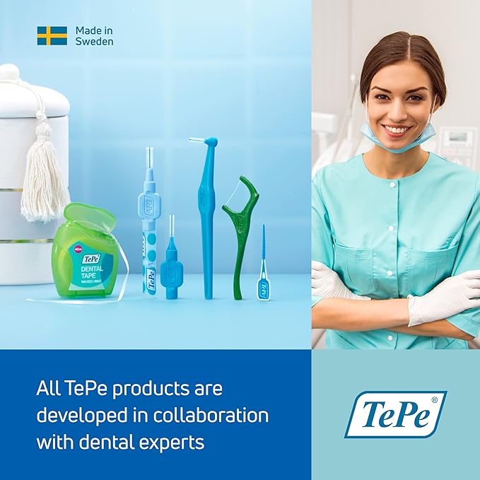 TePe Pack of 25 Interdental Brush Original, Soft Dental Brush for Teeth Cleaning, 6, Purple