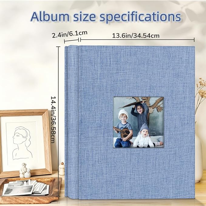 popotop Photo Album 4x6-600 Photos Photo Books with 600 Horizontal and Vertical Pockets,Linen Cover Albums for Family Wedding Anniversary Baby Vacation Pictures
