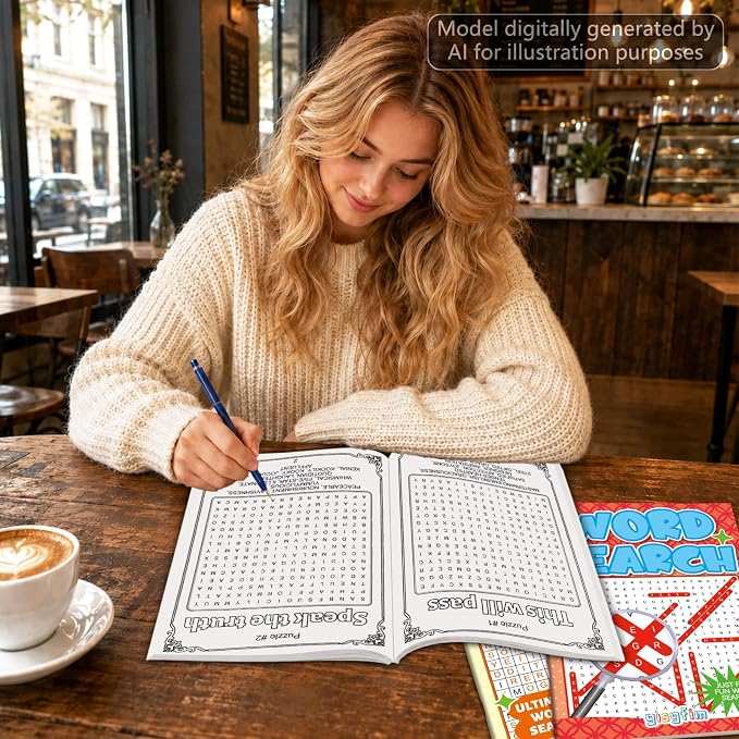 4 Pack Large WordSearch Puzzle Books for Adults Aging Seniors 6.5x9 Inches Word Find Puzzle Books with Large Print Words Activity Book Brain Games and Stress Relief(Variety Pack Bulk)