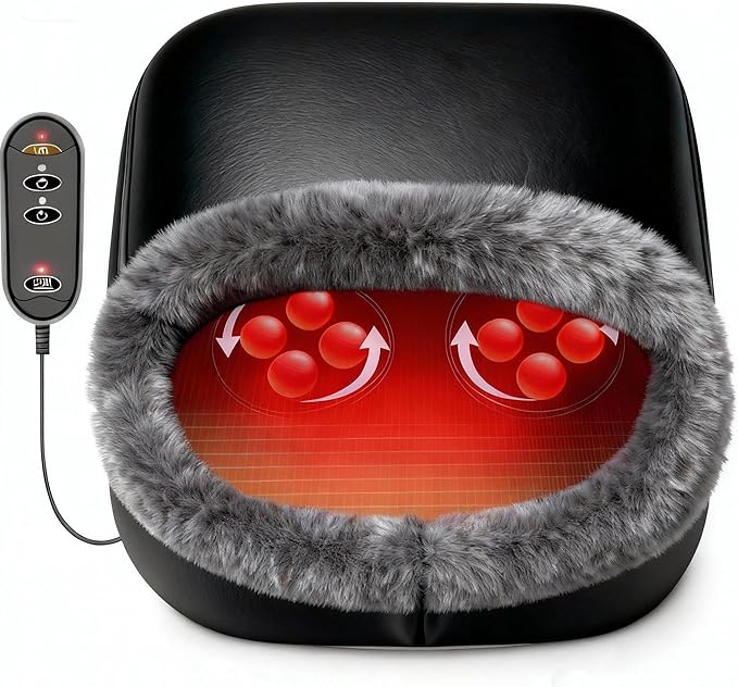 CooCoCo Shiatsu Foot Massager with Heat, Birthday Gifts for Women, Feet Massager for Plantar Fasciitis, Neuropathy, Foot Warmer for Circulation and Pain Relief, Feet Heater Under Desk