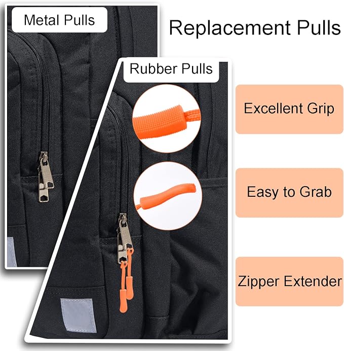 CooBigo 12Pack Zipper Pull Replacement, Golf Bag Zipper Pull Replacement Tab for Backpack, Jackets, Pants, Boots, Coats, Luggage - ArmyGreen(Universal Extender), #11 ArmyGreen(12 PACK)