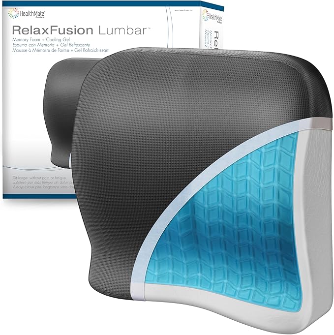 Wagan IN9112 Relax Fusion Lumbar Memory Foam and Gel Seat Cushion