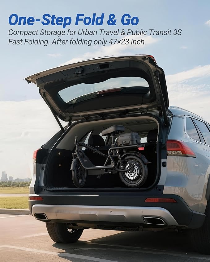 Maxshot Electric Scooter, 8.5" /10" /14" Tire, 16/19/22 Mph Top Speed, 12/16/21/27/28/49/50 Miles Long Range, Folding Escooter for Adults and Kids with Seat Bag, Dual Braking, Dual Suspension, App