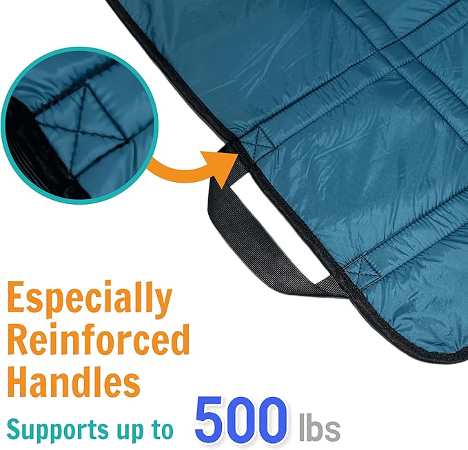 Upgraded 3-Layer Comfort Positioning Bed Pad with Handles Washable Waterproof Transfer Board for Turning Moving Patient Inconvenience Care Transfer Sheet, 48" x 40", Large, Savanna Gold