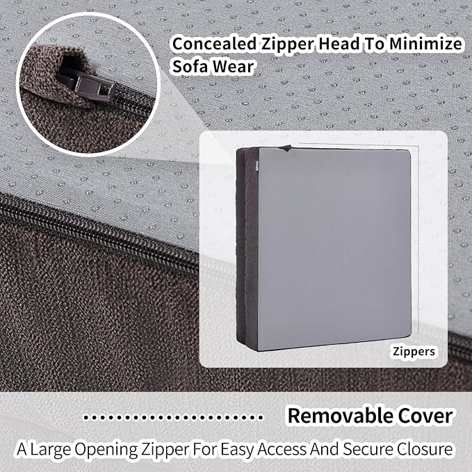 Recliner Cushions for Elderly with Lumbar Support, Patent Design 20x20x5 Inch Thick Chair Cushion Soft Tufted Dual Layer Booster Seat Cushions for Seniors Recliner Risers Taupe 1 Set