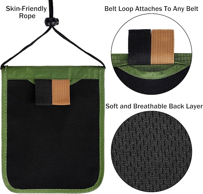 Travel Pouch Neck Wallet Family Passport Holder Organizer Case with RFID Blocking | Family Passport Holder