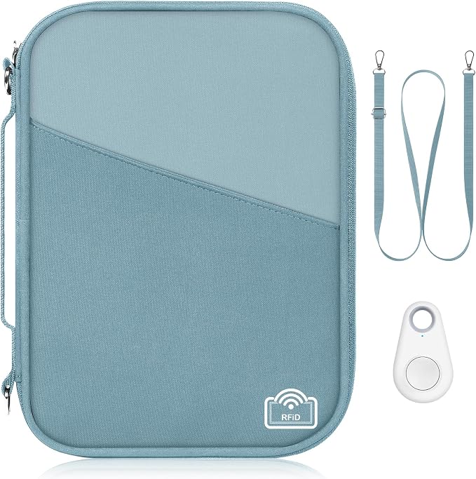 Family Passport Holder for Travel with RFID Blocking, Traveling Essentials Organizer Pouch Bag, Light Passport Wallet for Travel Must Haves Accessories for Women Men
