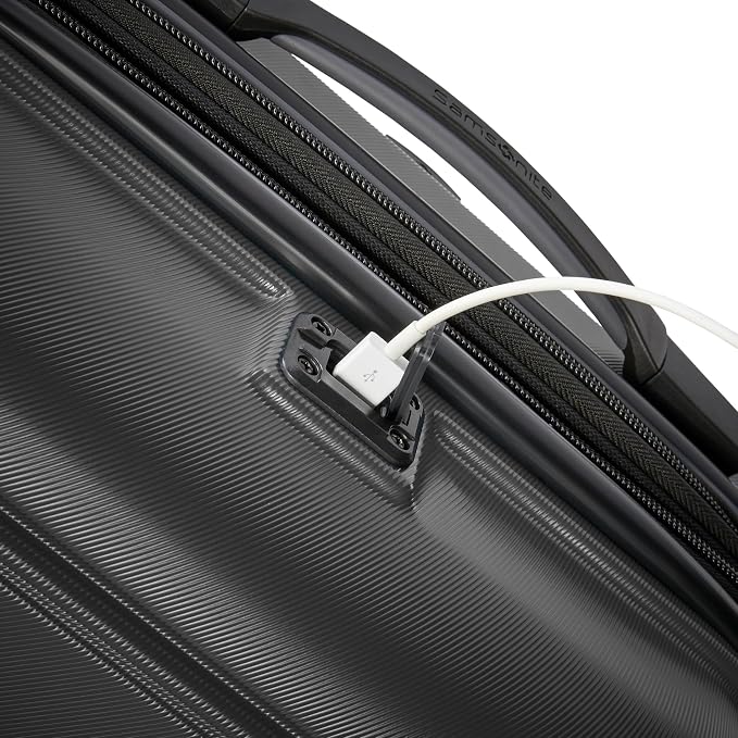 Samsonite Omni 2 Hardside Expandable Luggage with Spinner Wheels, 2-Piece Set (19/24), SOLID CHARCOAL