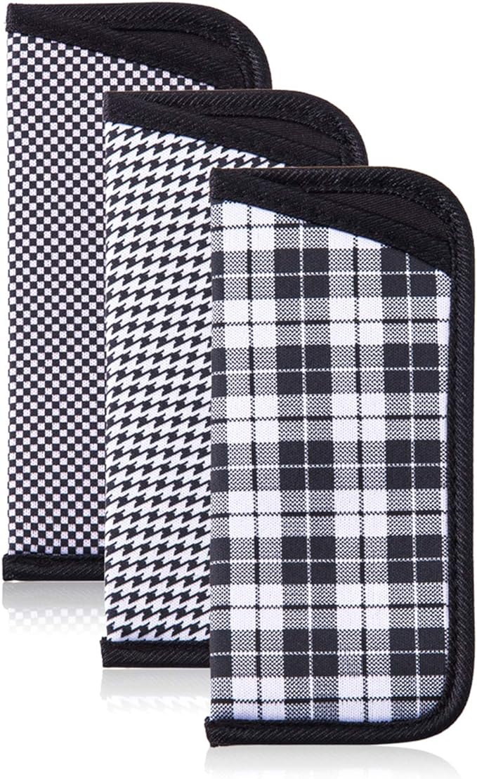 TRIUMPH VISION Reading Glasses Pouch Eyeglass Sleeve Soft Case Slim 3 Pack | Alternative to Bulky Case Lightweight，Neoprene Lined Padded Protect Optical lens Slip in, Cute Pattern Portable for Daily Use
