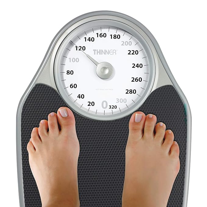 Thinner by Conair Scale for Body Weight, Analog Bathroom Scale in Black (Pack of 2)
