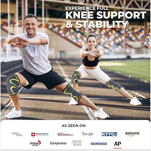 MODVEL Knee Brace for Women & Men, 2 Pack Knee Compression Sleeve for knee pain support with Meniscus Tear, Pain Relief, Sport working out, weightlifting, etc (rodilleras para dolor de rodillas)