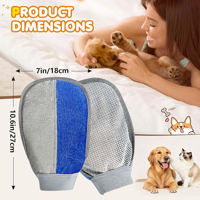 Pet Hair Removal Glove - Pet Hair Remover Glove for Dogs & Cats | Hair Removal Mitts,Reusable & Washable, Removes Hair from Carpet, Couch, Car Seats, Gentle Grooming Deshedding Tool, 1 Pack
