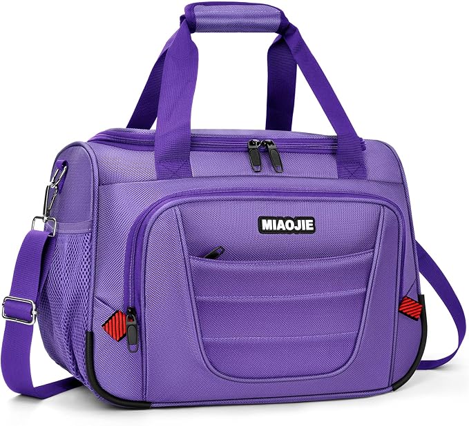 Underseat Carry On luggage Bag Airplanes Personal Item Bags, Gym Bag for Men Weekender Overnight Travel Tote Bag Shoulder Small Softside Carry on Luggage Travel Duffel Bags For Men Women -16 IN Purple