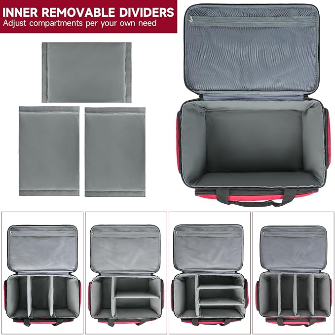 LEFOR·Z Medical Bag,First Aid Bag Empty,Home Health Nurse Bag with Detachable Divider,Medical Supplies Storage Tote for Nursing Student,Therapist,Doctors(Bag Only)