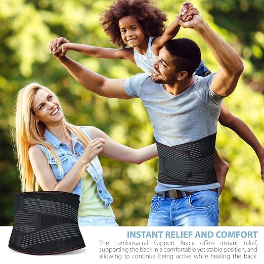 ORTONYX Back Brace With Lumbar Support Pad - Medical Grade Lumbosacral Belt for Men and Women - with Lumbar Pad, Lower Back Pain Relief, Herniated Disc, Sciatica, Degenerative Disc Disease - XS/S (Waist 26"-32.2") Black
