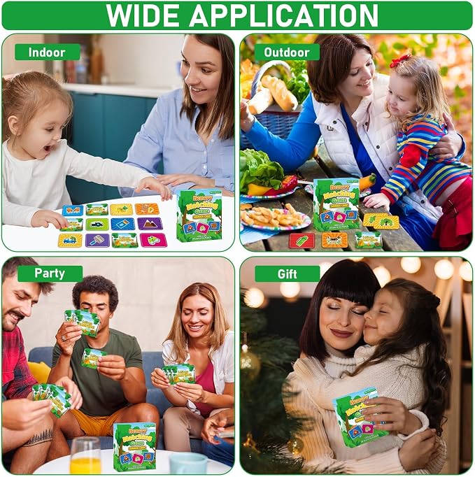 gisgfim 100 PCS Memory Matching Game for Kids Summer Camp Concentration Memory Card for Preschool Educational Ages 3-8 A Fun & Fast Camp Theme Matching Games