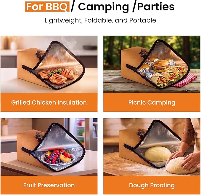 21in BBQ Blanket for Resting Meat, Insulated Meat Resting Bag with Wide Mouth, Ideal for Brisket, Pork Shoulder & Turkey, Smoker Accessories, BBQ Gifts for Men, Dad & Husband