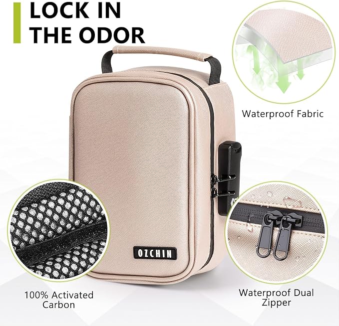 OZCHIN Smell Proof Bag with Combination Lock File Organizer Case Container Medicine Odorless Storage Lock Box Great Gift for Friend