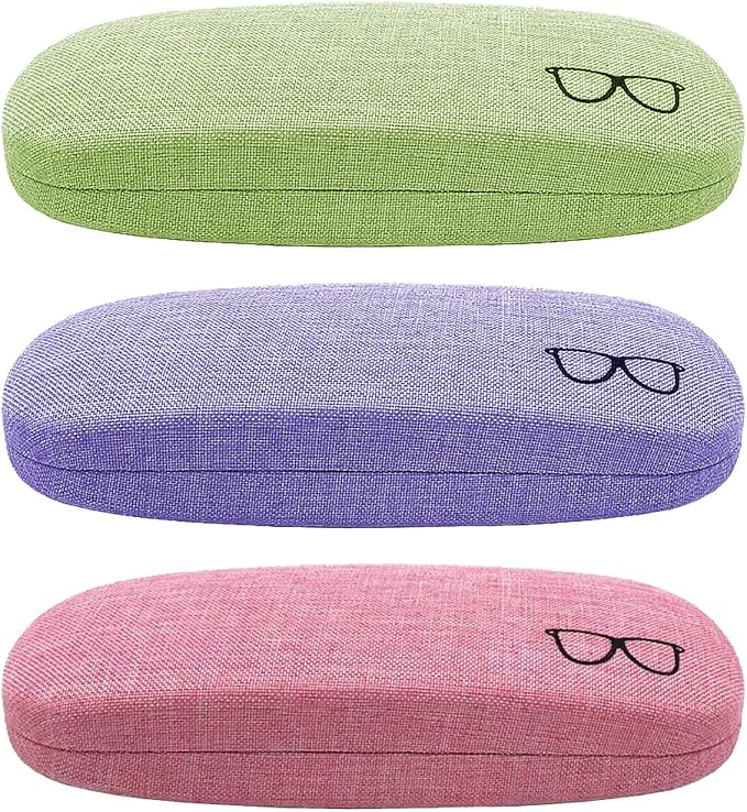 ABAJI Eyeglasses Case Kids Students Reading Glasses Organizer Hard Shell Lint Lining Snap Close Men Women Boys Girls