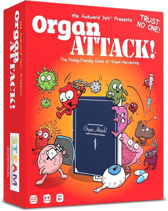 The Awkward Yeti Organ Attack | Funny Family Card Game for Kids Ages 8+ & Parents, Teens & Adults | Anatomy & Organ-Themed Party Game for Family Game Night | Super Fun