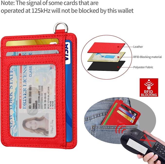 Slim Minimalist Front Pocket Wallet, RFID Blocking Credit Card Holder Wallet with Detachable D-Shackle for Men Women