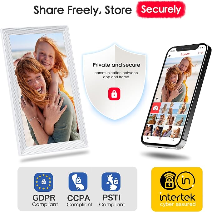 Frameo 15.6" Digital Picture Frame WiFi, 1920 * 1080 IPS FHD Touchscreen, 32GB Storage, Instant Share Pictures Video, Wall-Mountable & Tabletop Display, House Warming, Gift for Mom
