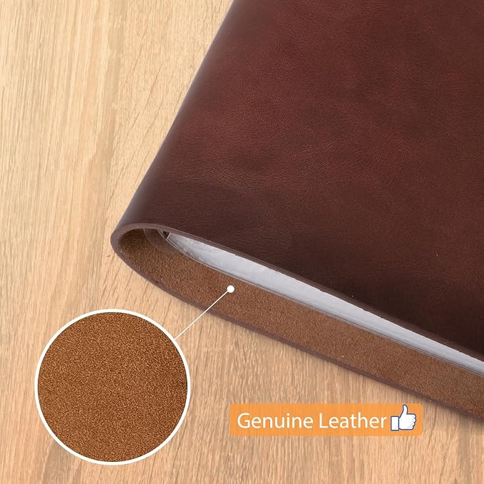 Photo Album 4x6 300 Photos, Genuine Leather Photo Albums with Writing Space with 30 Writing Paper, Travel Family Wedding Kids Graduation Ultrasound Baby Picture Album Scrapbook Photo Album（Flower）
