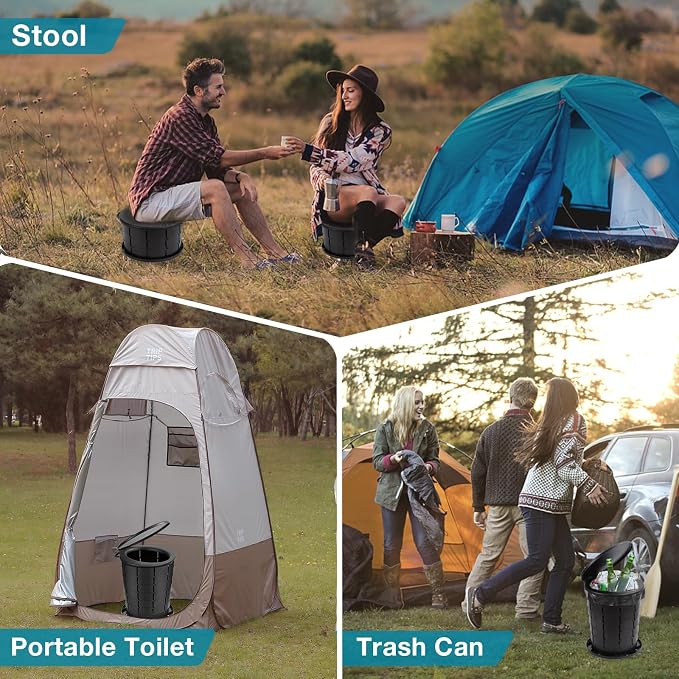 Upgrade Retractable Portable Toilet Travel Toilet Adjustable Height Camping Toilet Portable Potty for Adults Kids, Foldable Portable Toilet for Camping/Car