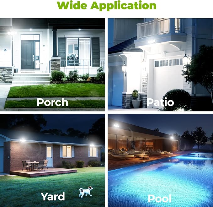 6000mAh Solar Motion Sensor Outdoor Lights with 3 Modes | IP65 Waterproof, 3-Head 270° Wide Angle Remote Control Outside Security Wall Light For Garden, Patio, Garage, Lawn and Yard