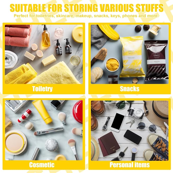 BuyCard Cheer Chenille Letter Bags Clear Makeup Bag, Cheerleader Gifts Cosmetic Bag, Varsity Preppy Patch Flat Pouch Cheer Accessories, Waterproof PVC Organizer Toiletry Bag for Women Girls Yellow