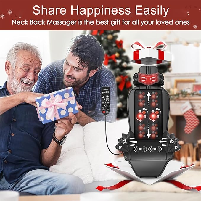 Shiatsu Massage Cushion with Heat,Kneading Massager with Vibration,Seat Massager for Office