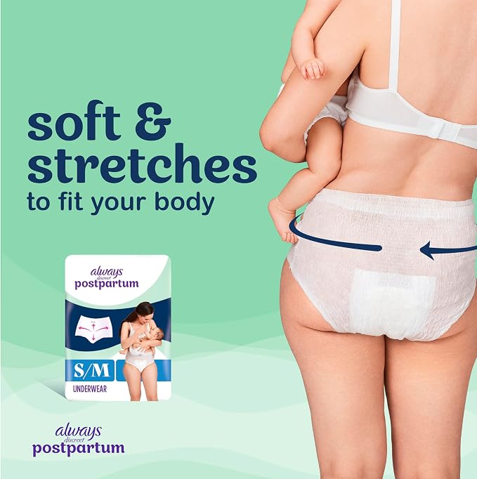 Always Discreet Postpartum and Adult Incontinence Underwear for Women, Large, Maximum Protection, 14 Count