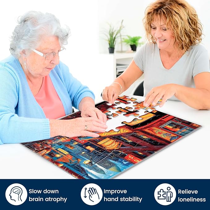 3 Pack 48 Large Piece Puzzle for Seniors Puzzles Dementia Alzheimer's Products and Activities for Elderly Large Piece Puzzles Alzheimer's Easy Puzzles Gift Memory Games for Patients, 3 Storage Bag