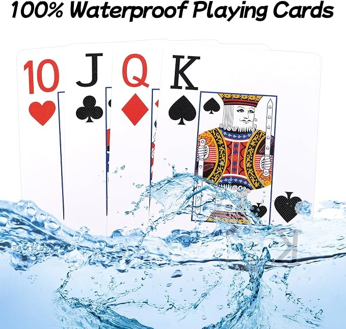 12 Pack Playing Cards Bulk,Plastic Playing Cards Waterproof Poker Size Cards, Jumbo Large Print for Adults and Seniors,12 Deck of Cards for Fun Card Games
