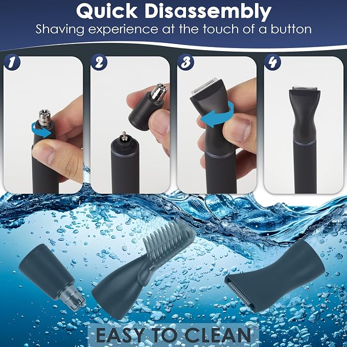 Nose Hair Trimmer for Men and Women,3 in 1 Painless Rechargeable Ear and Nose Trimmer,Eyebrow Facial Hair Trimmers All in One Grooming Kit Dual Edge Blades for Smoother Removal,Easy Cleansing