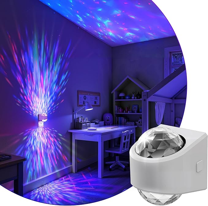 L LOHAS LED Night Light for Kids,Plug in Night Light with Light Sensor | Multi-Color Projector Light for Kids Playroom Ceiling Decor Home Theater Party