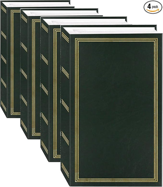 3-Ring Photo Album 504 Pockets Hold 4x6 Photos, Hunter Green (Pack of 4)