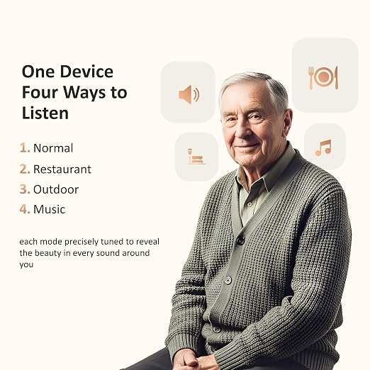 Rechargeable Hearing Aids for seniors with Intelligent Noise Reduction - Over ear hearing aid for women & men - OTC Hearing Aids for severe hearing loss with Fast charging case - Hearing Amplifiers for Seniors