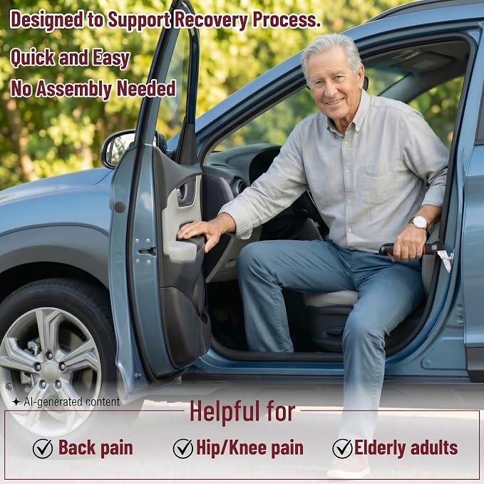 Bates- Car Door Handle for Elderly, 2 Pack, Car Assist Handle for Elderly, Red